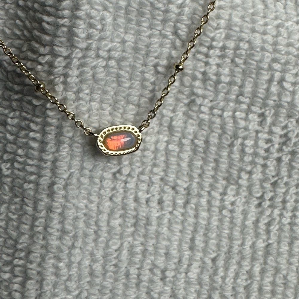 Kendra Scott Gold Necklace with Pink Stone